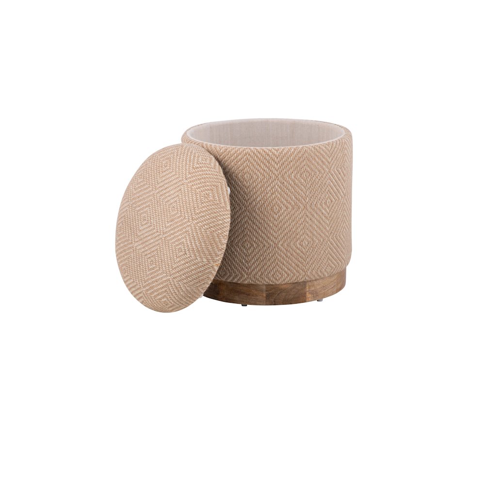 Handwoven Hesperus Diamond Juste Storage Ottoman. Picture 1