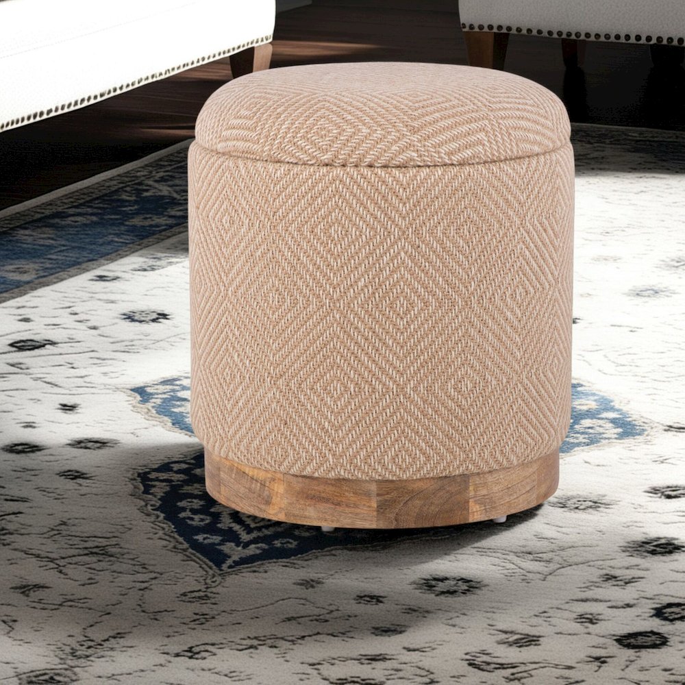Handwoven Hesperus Diamond Juste Storage Ottoman. Picture 8