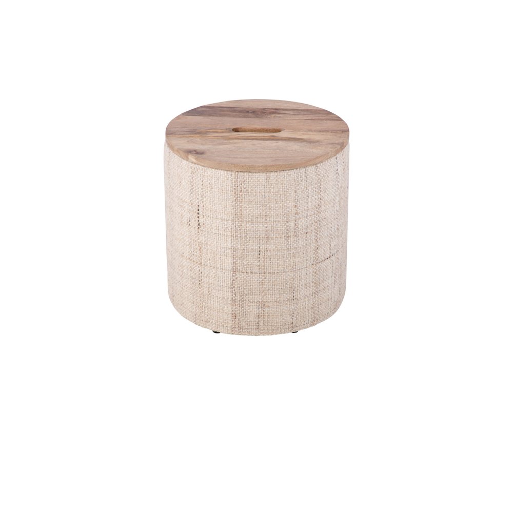 Handwoven Nereus Wood Top Storage Ottoman. Picture 2