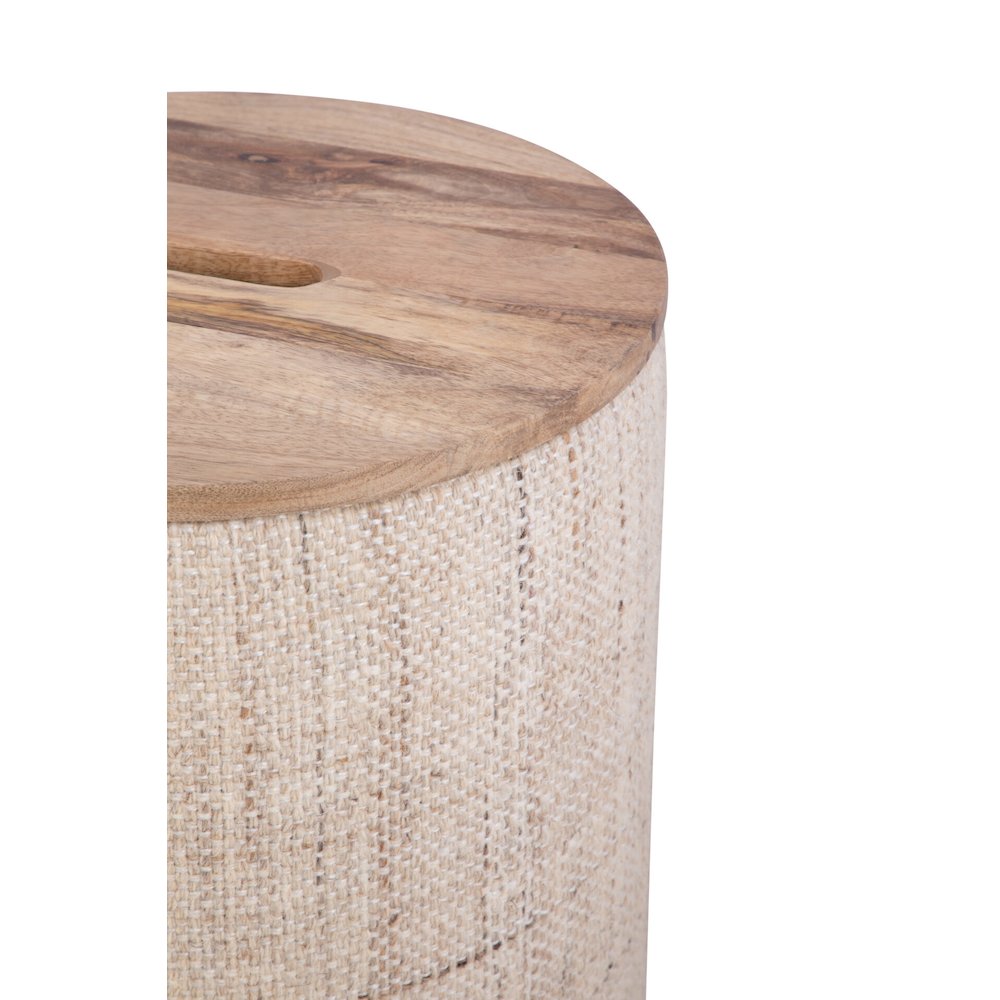 Handwoven Nereus Wood Top Storage Ottoman. Picture 6