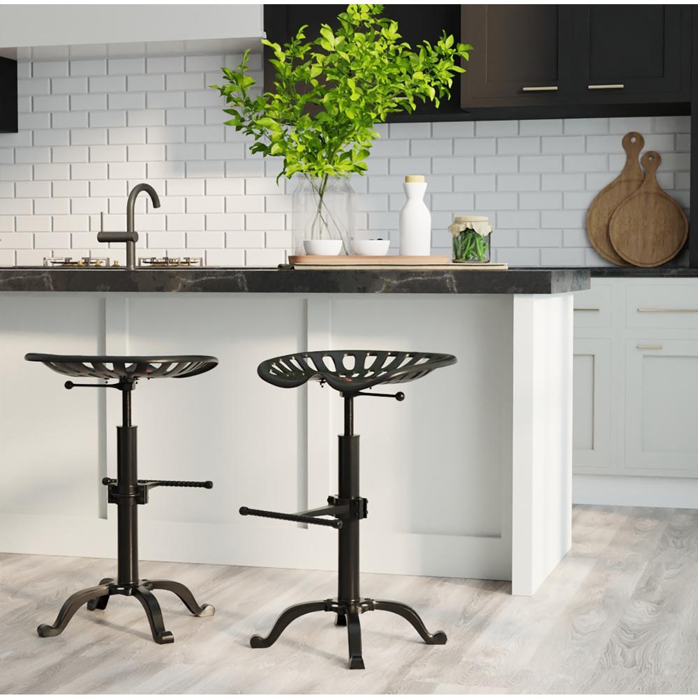 Adjustable Tractor Seat Barstool - Black. Picture 10