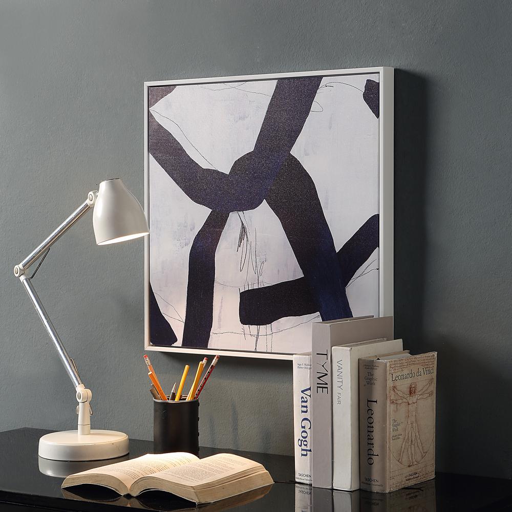 Abstract Wall Art 2 - White Frame - Set of 2 - Blue. Picture 4