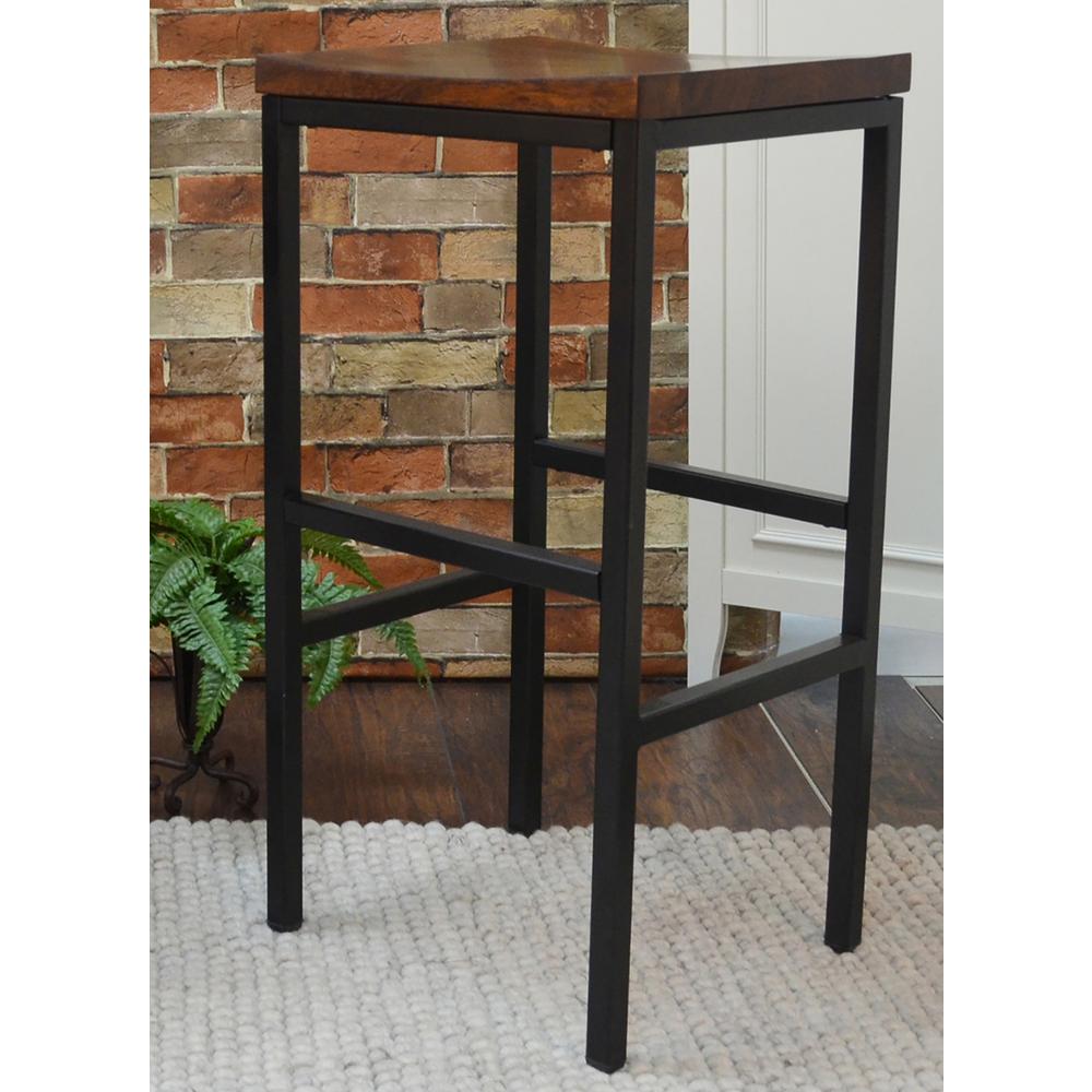 Aileen 30" Barstool - Chestnut/Black. Picture 8
