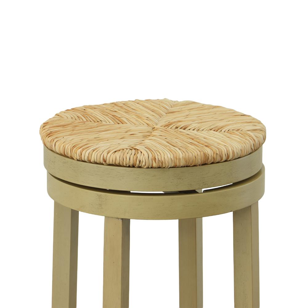 Irving 30" Swivel Rush Seat Barstool - Weathered Gray. Picture 3