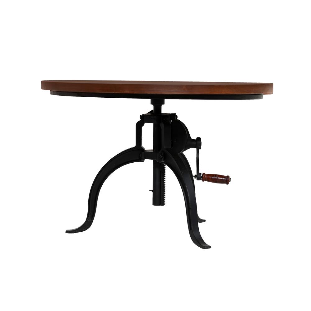 Riley Adjustable Height Rustic Coffee Table - Chestnut Top - Black Base. Picture 3
