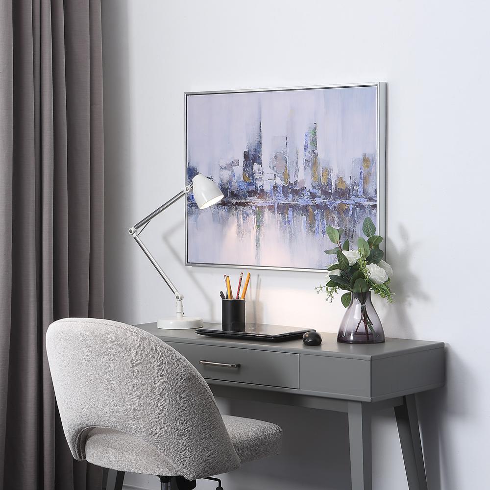 Cityscape Abstract Wall Art - Silver Frame - Small. Picture 3