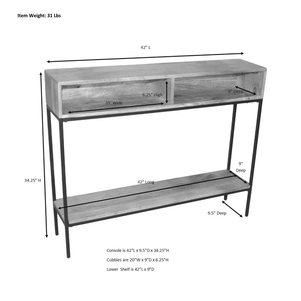 Edvin Console Table - Chestnut/Black. Picture 5