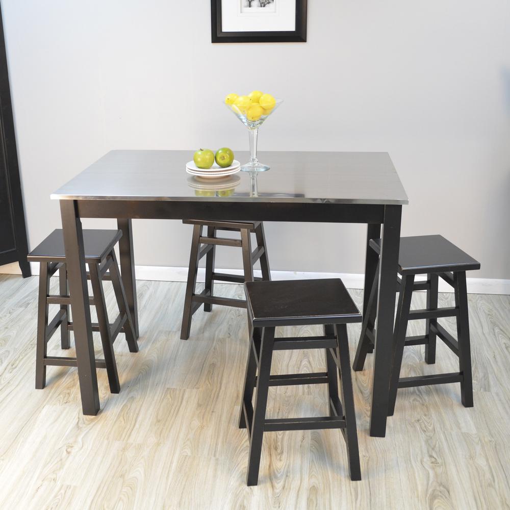 Carter Stainless Steel Top Bar Table - Black. Picture 8
