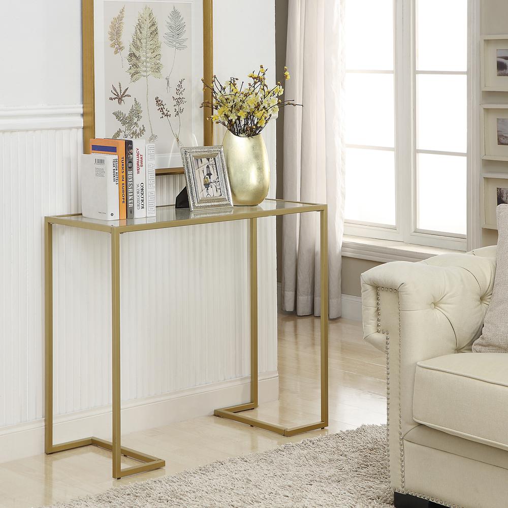 Monaco Glass Top Console Table - Gold. Picture 3