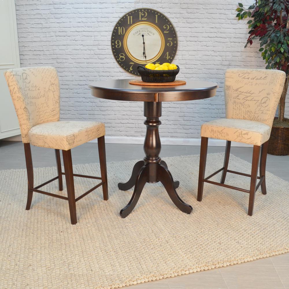 Fairview 36" Round Pedestal Bar Table - Espresso. Picture 6
