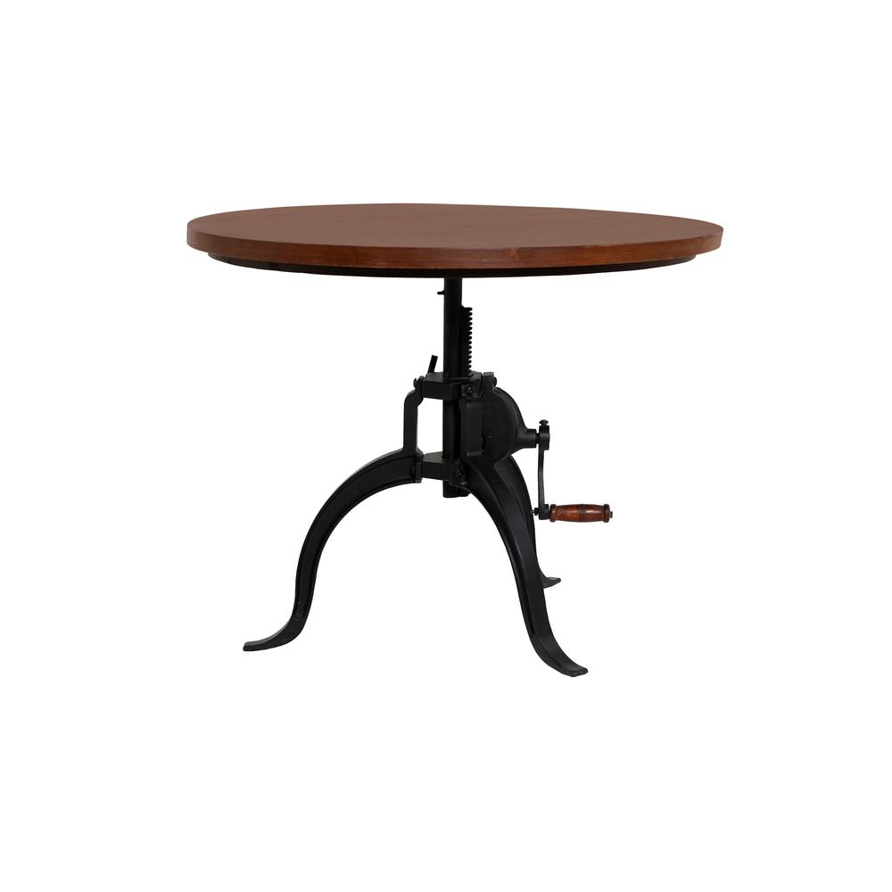 Riley Adjustable Height Rustic Coffee Table - Chestnut Top - Black Base. Picture 2
