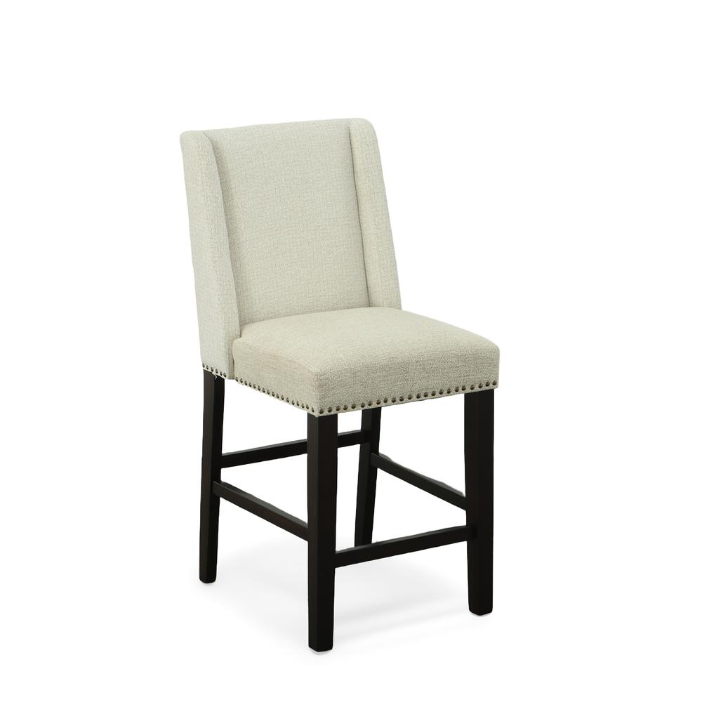 Laurant Upholstered 24" Counter Stool - Set of 2 - Espresso - Fawn Upholstery. Picture 1