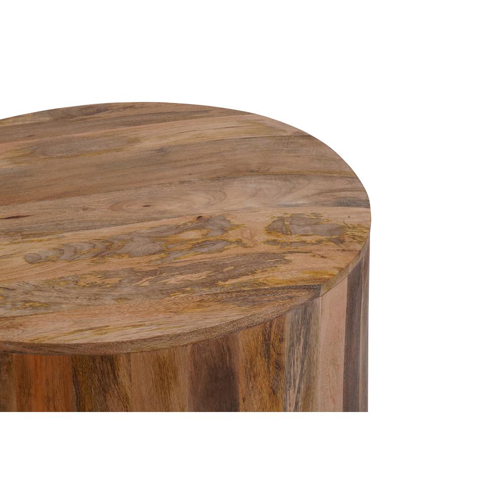 Krissa 30" Round Mango Wood Coffee Table - Natural. Picture 3