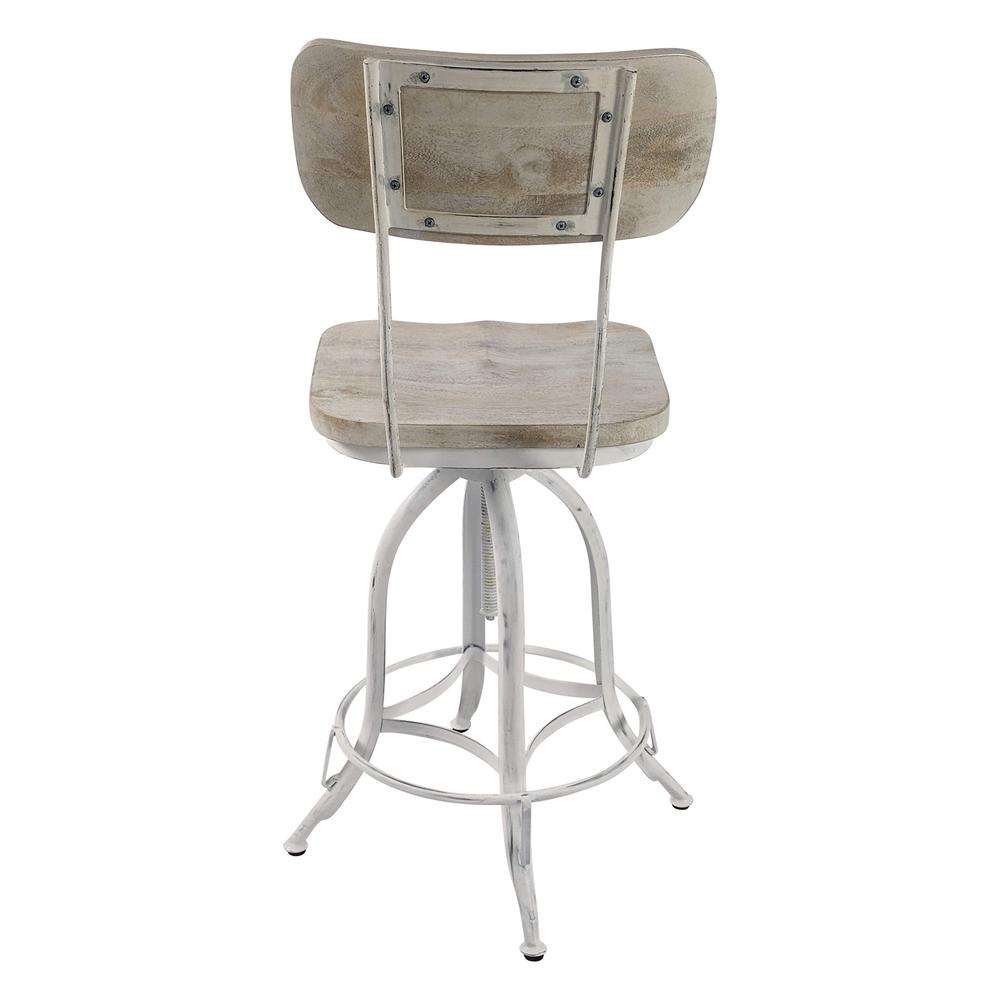 Mason Adjustable Barstool - Whitewash. Picture 3