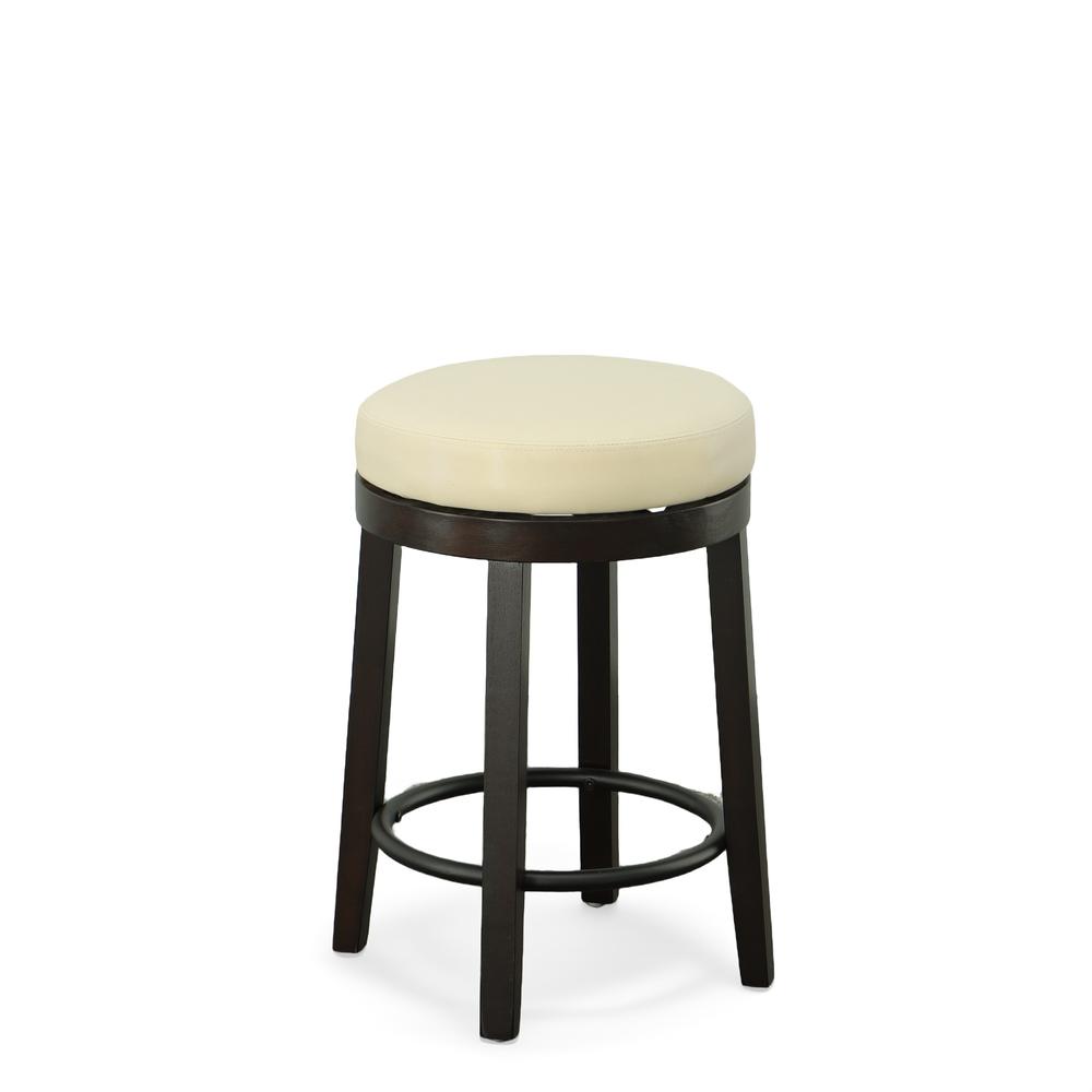 Era Swivel 24" Counter Stool - Set of 2 - Cream/Espresso. Picture 4