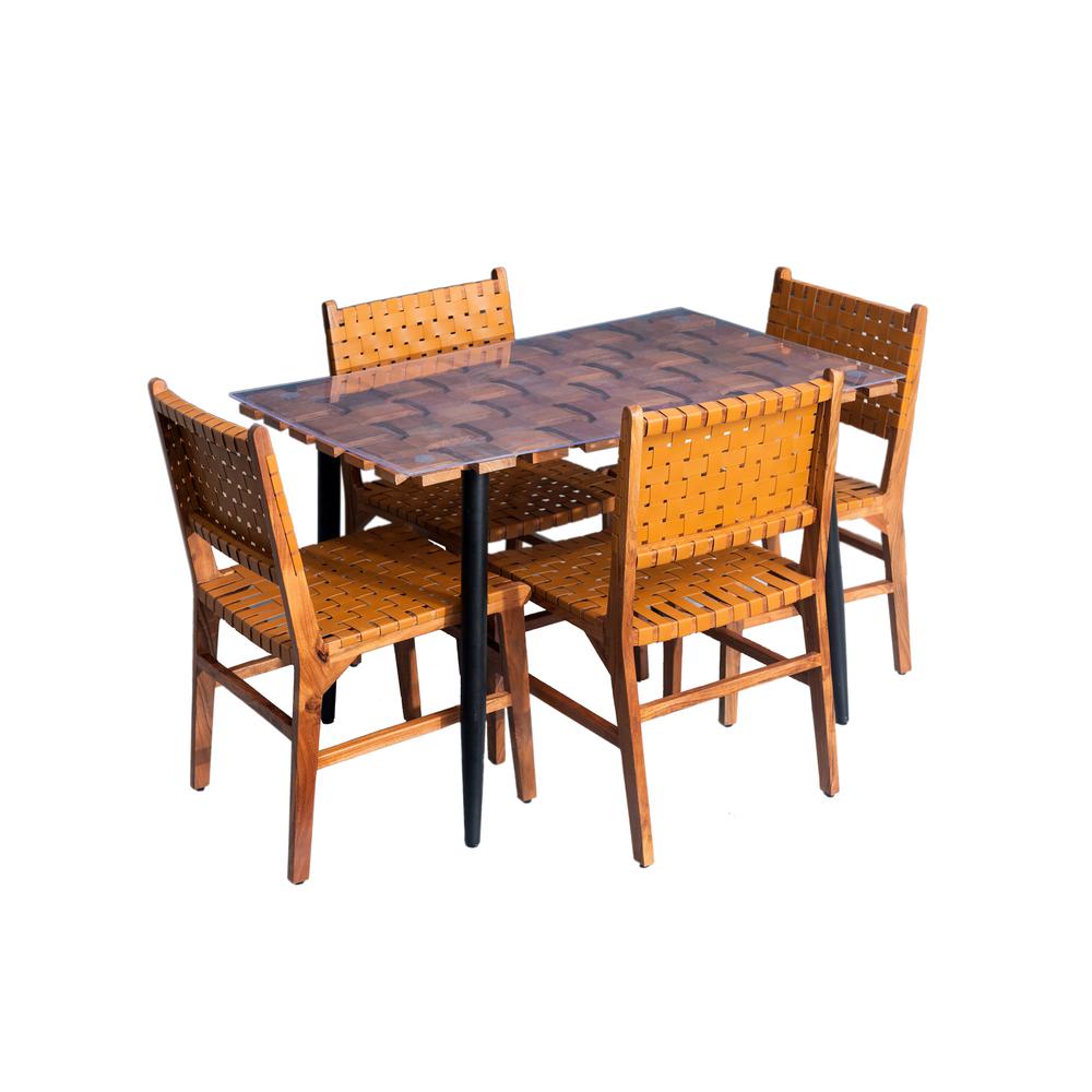 Waverly Dining Table - Honey Gold/Black. Picture 3