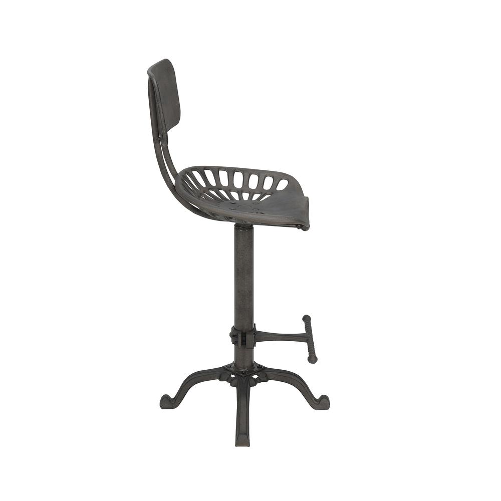 August Tractor Seat Barstool with Back - Industrial. Picture 4