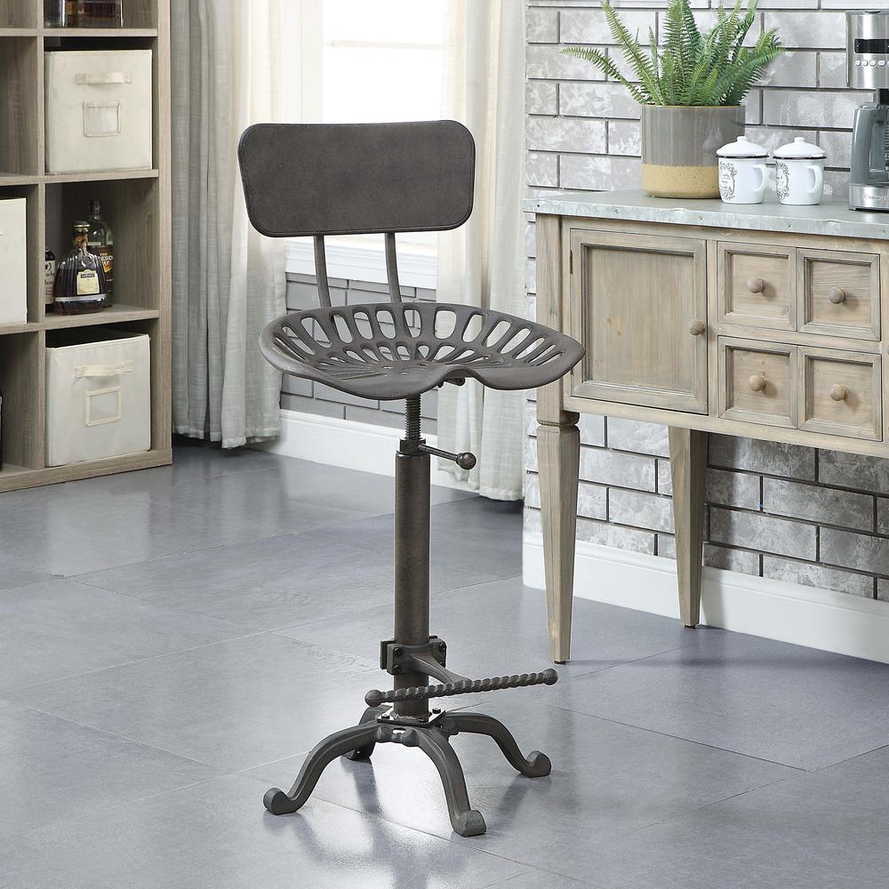 August Tractor Seat Barstool with Back - Industrial. Picture 10