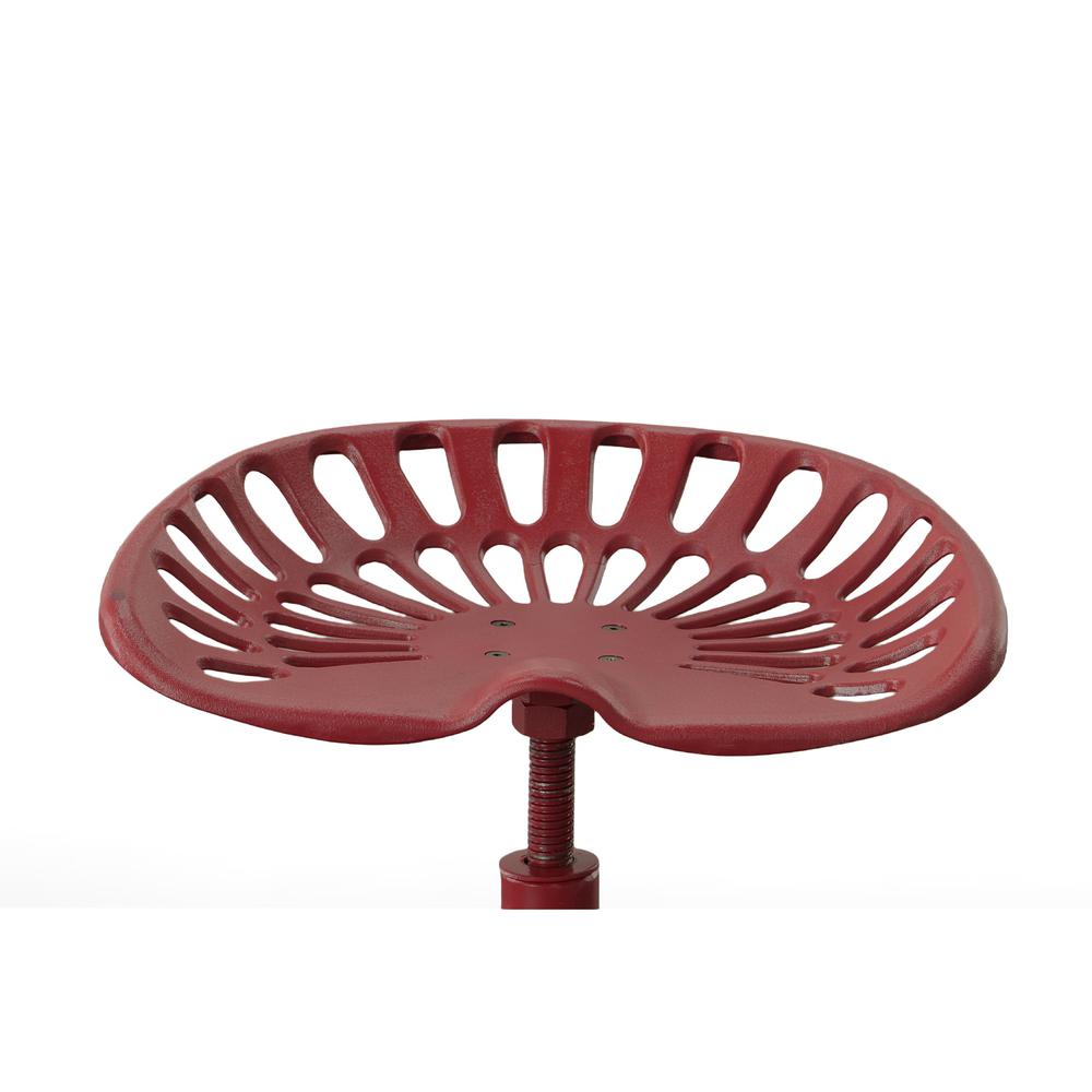 Adjustable Tractor Seat Barstool - Red. Picture 3