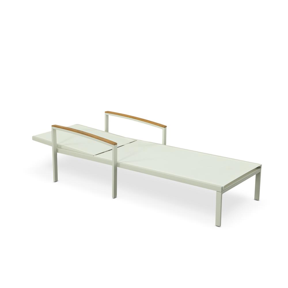 Braylee Reclining Chaise Lounge - Natural/White. Picture 5