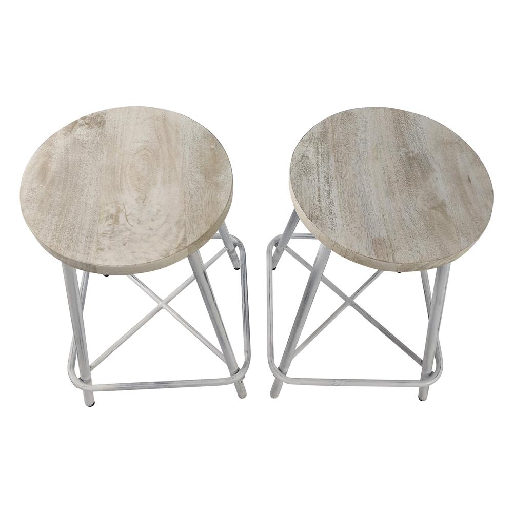 Illona 24" Counter Stool - Set of 2 - Whitewash. Picture 4