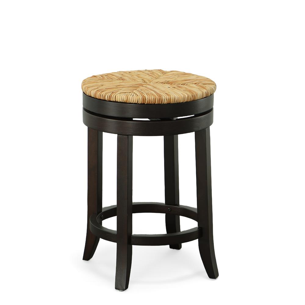 Irving 24" Swivel Rush Seat Counter Stool - Espresso. Picture 4