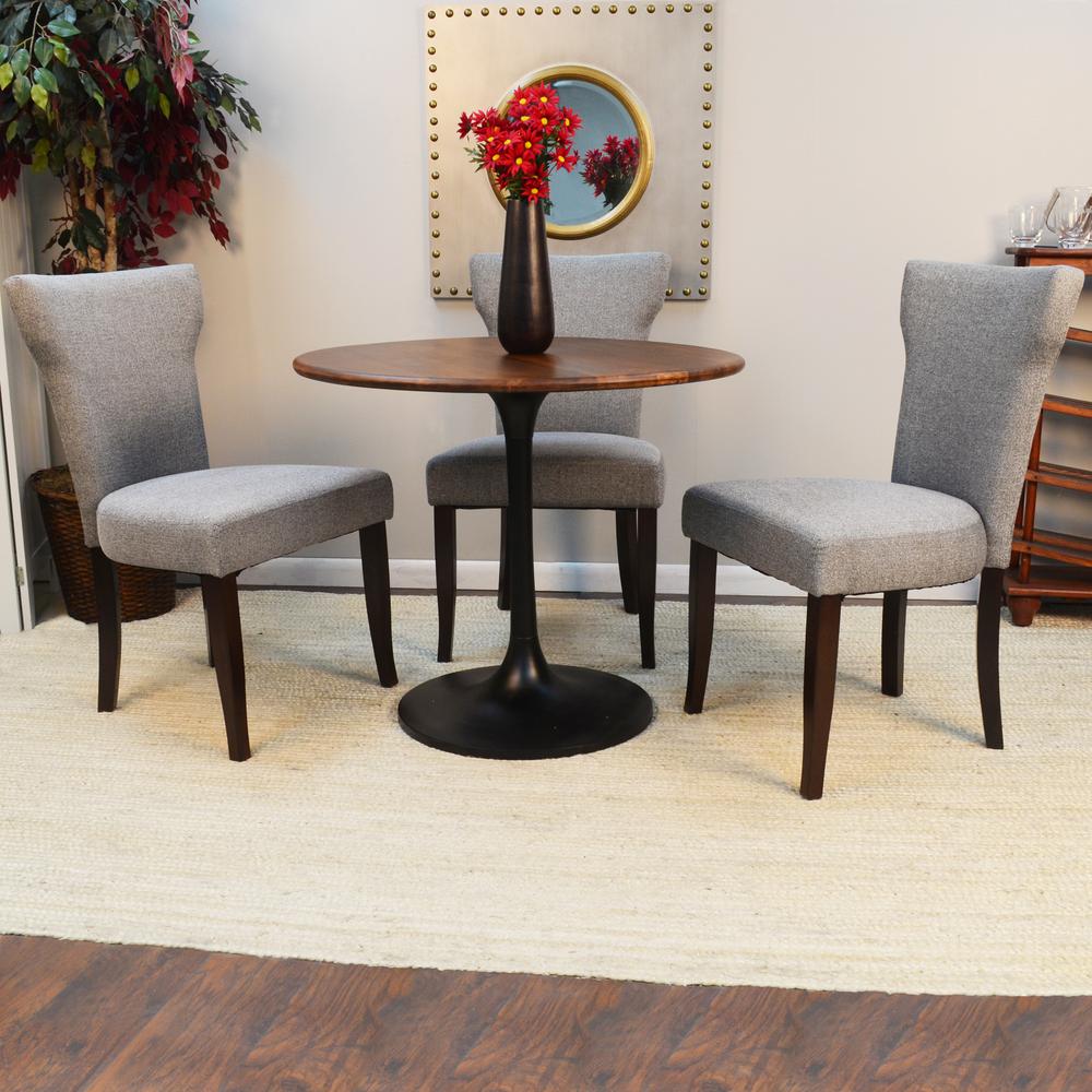 Alden Wood Top 36" Round Dining Table - Elm/Black. Picture 5