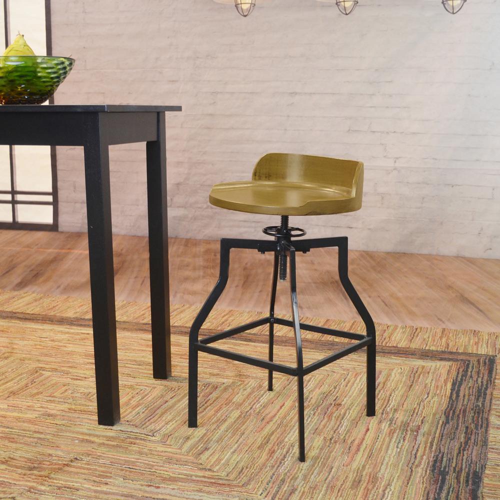 Marais Adjustable Barstool - Harvest Oak/Black. Picture 8