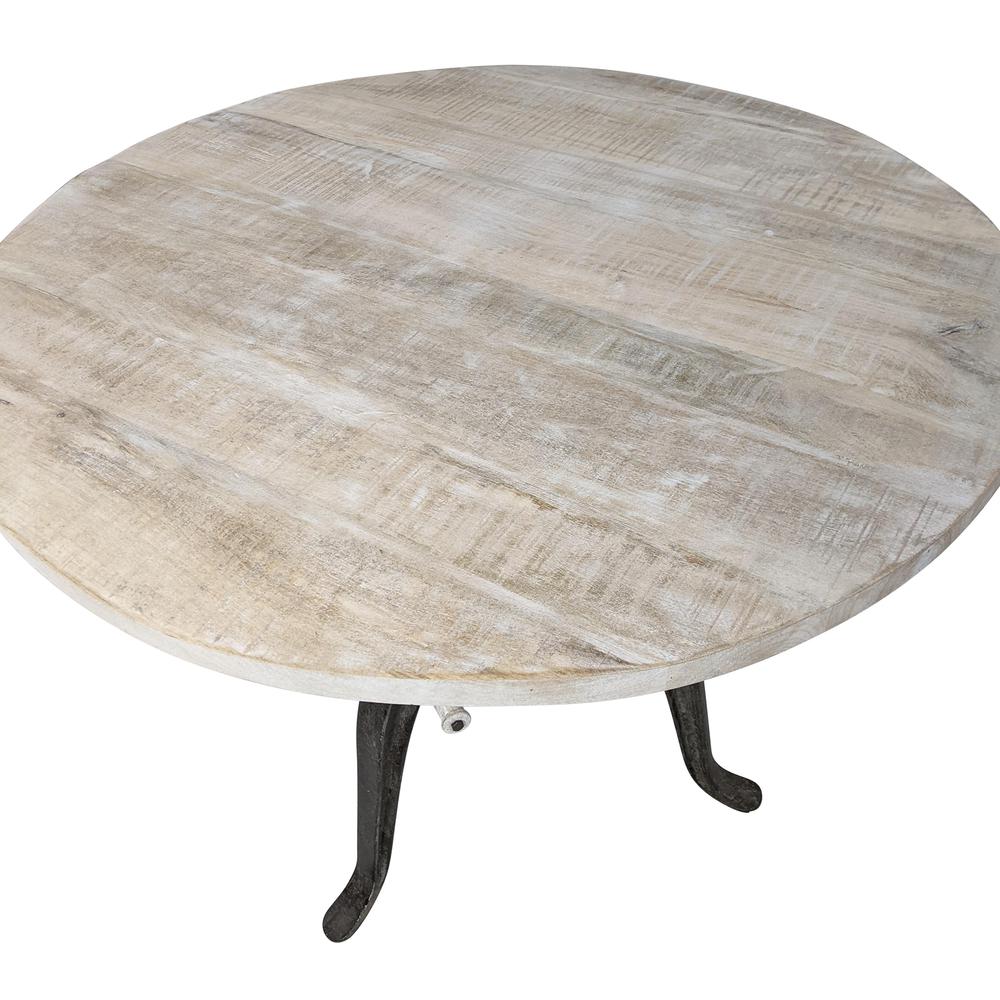 Bentley Adjustable Crank Table - Natural Driftwood Top - Aged Iron Base. Picture 4