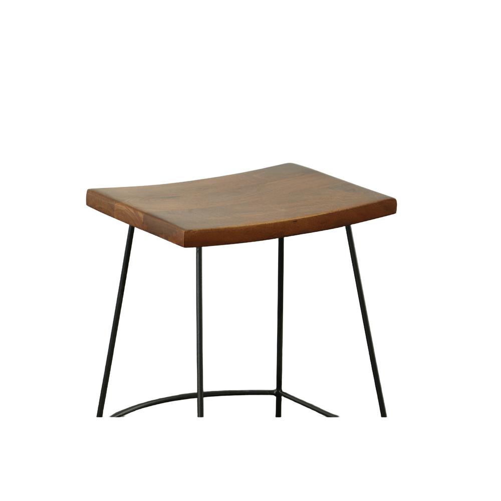 Reece 25" Saddle Seat Counter Stool - Set of 2 - Chestnut/Black. Picture 4