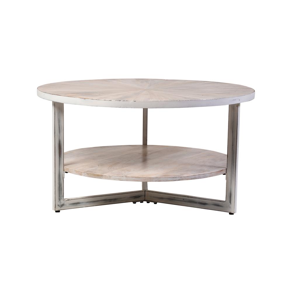 Chelsea Round Coffee Table - Whitewash. Picture 5
