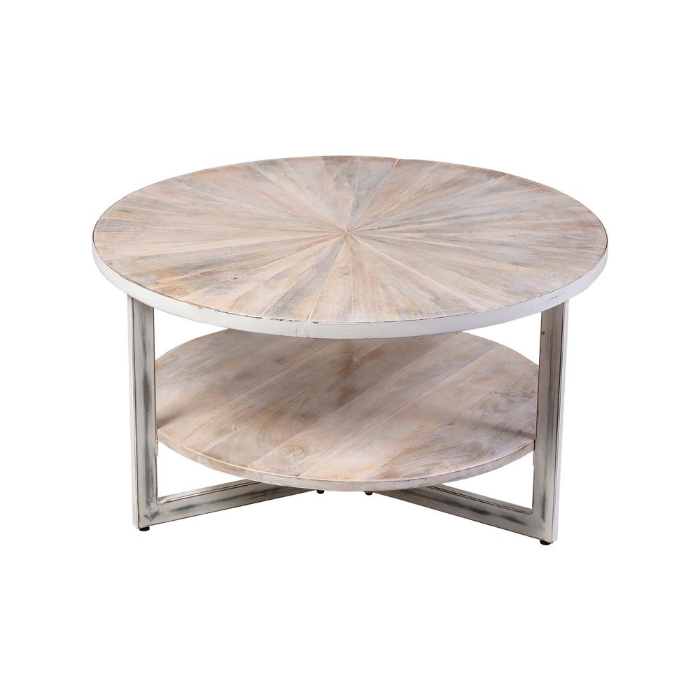 Chelsea Round Coffee Table - Whitewash. Picture 7
