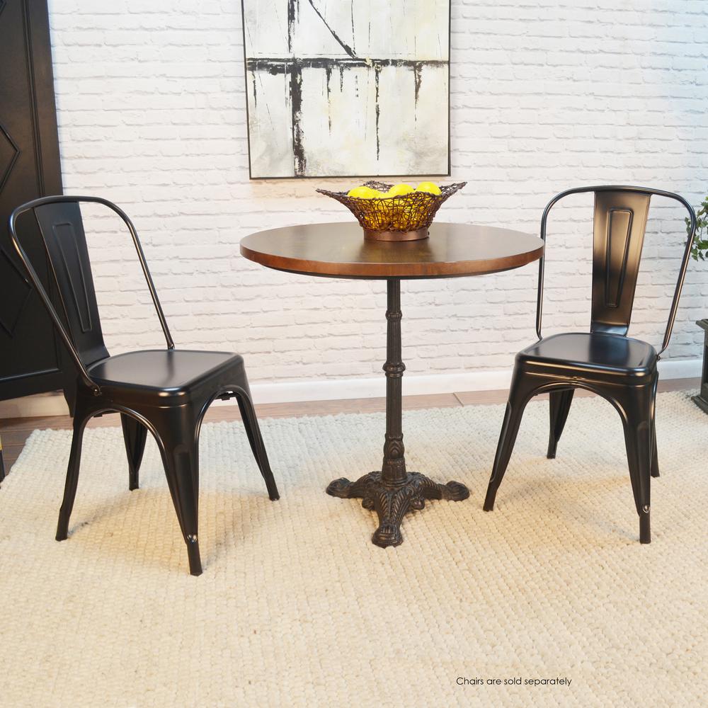 Velio Bistro Table - Chestnut Top - Black Base. Picture 7