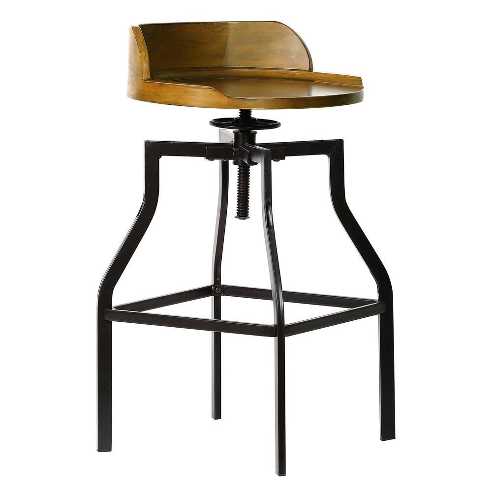 Marais Adjustable Barstool - Harvest Oak/Black. Picture 1