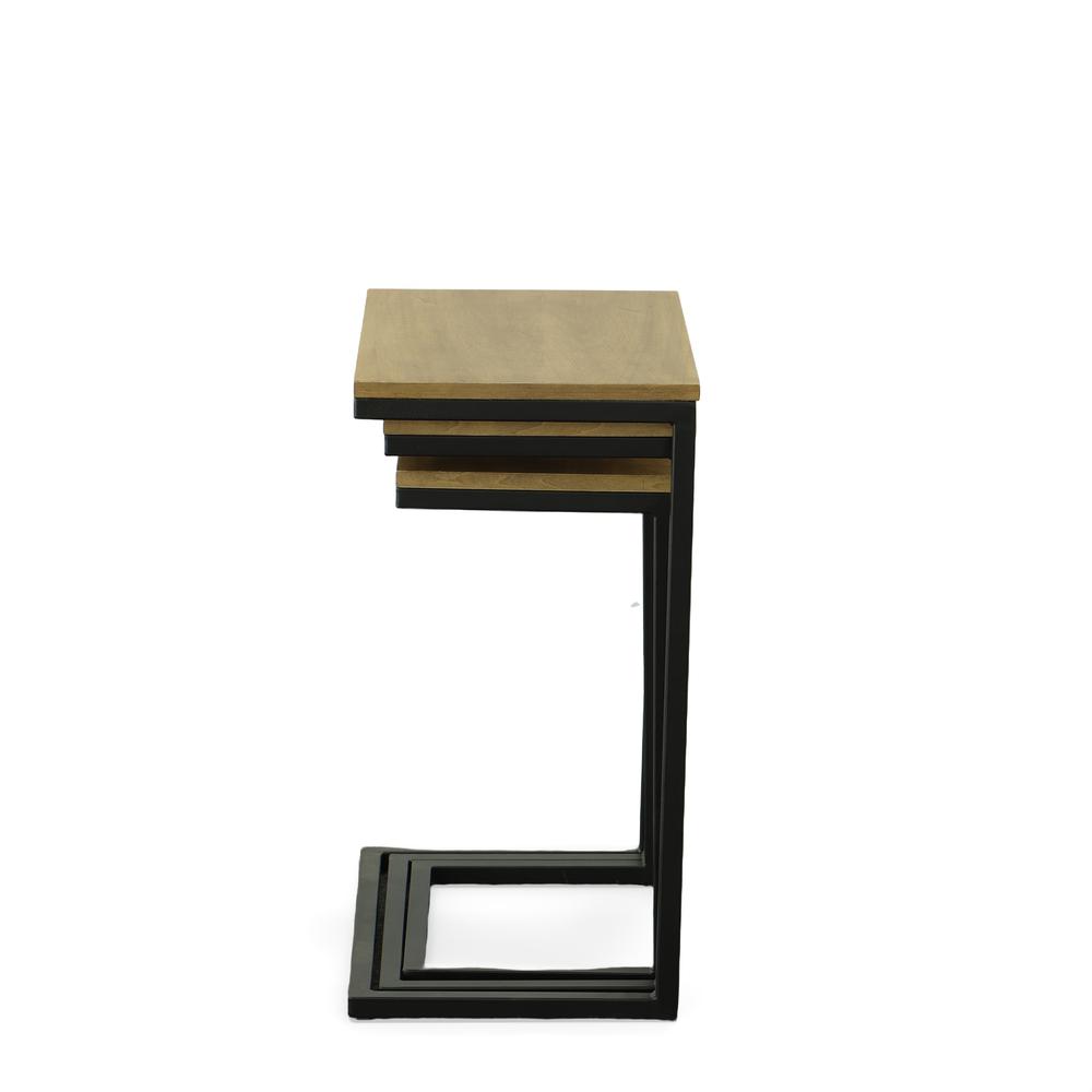 Addison Nesting Table Set - Harvest Oak Top - Aged Iron Base. Picture 5
