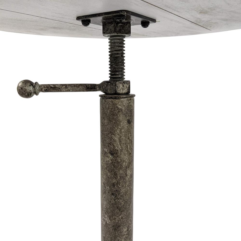 Colton Adjustable Vintage Table - Natural Driftwood Top - Aged Iron Base. Picture 3