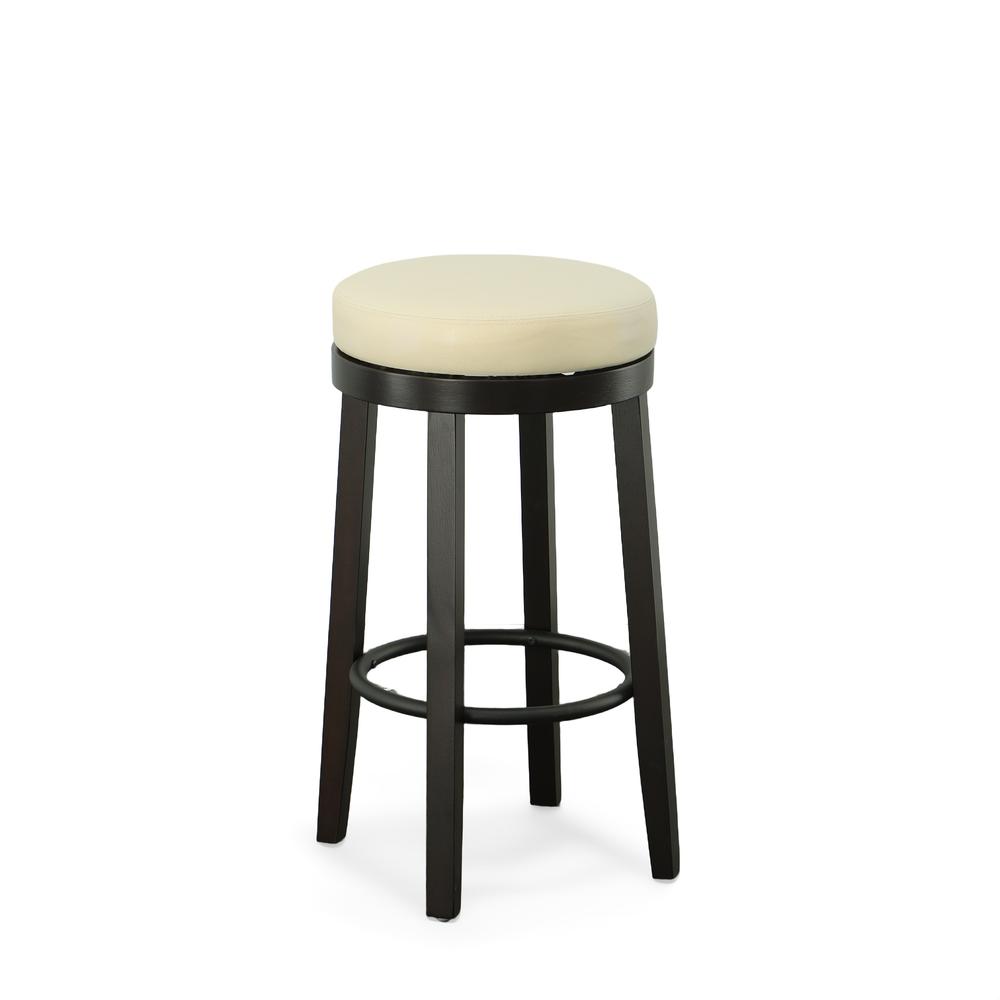 Era Swivel 30" Barstool - Set of 2 - Cream/Espresso. Picture 3