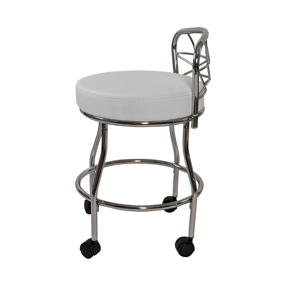 Diana X-Back Vanity Stool with Casters - Chrome. Picture 2