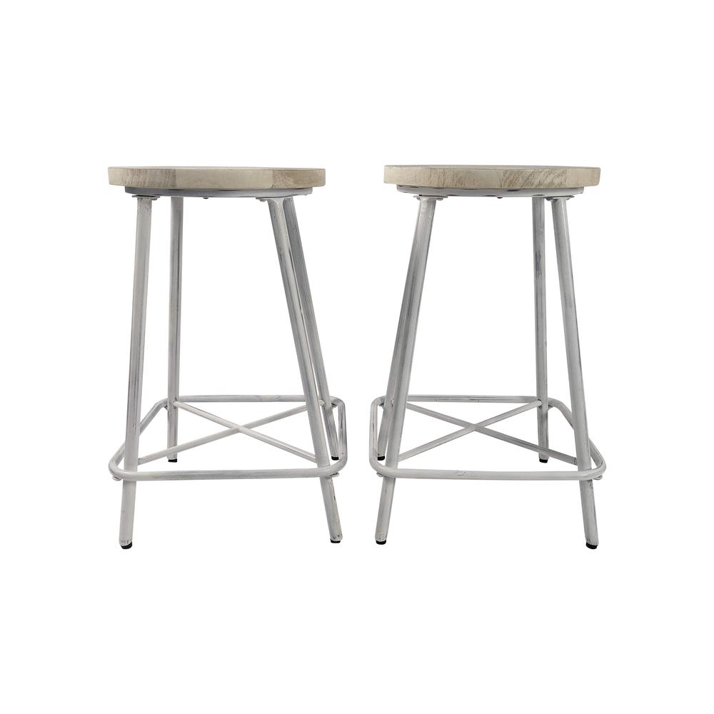 Illona 24" Counter Stool - Set of 2 - Whitewash. Picture 3