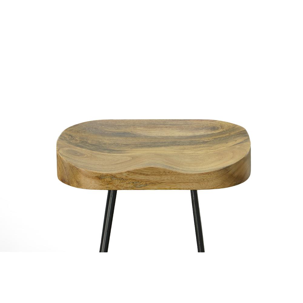 Saga 25" Counter Stool - Set of 2 - Natural Seat - Black Base. Picture 4