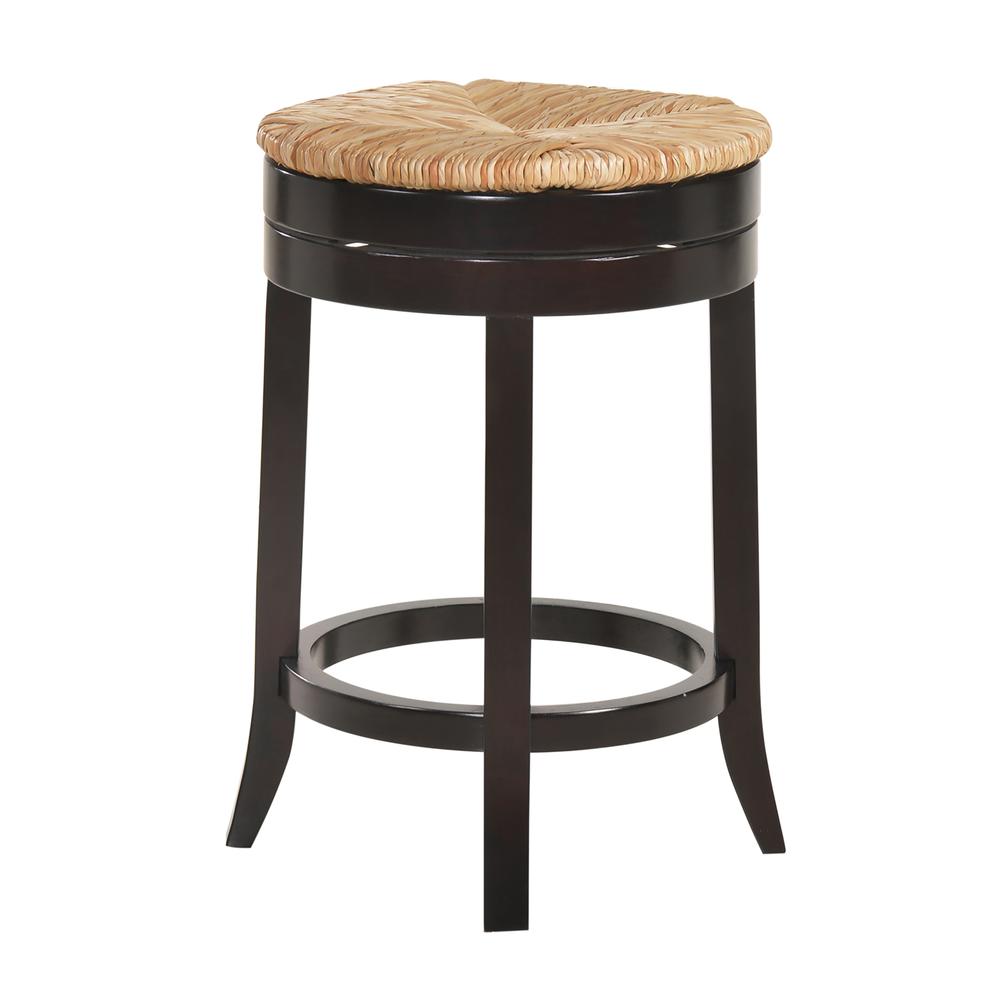 Irving 24" Swivel Rush Seat Counter Stool - Espresso. Picture 2