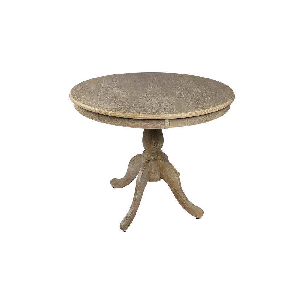Fairview 36" Round Pedestal Dining Table - Natural Driftwood. Picture 1