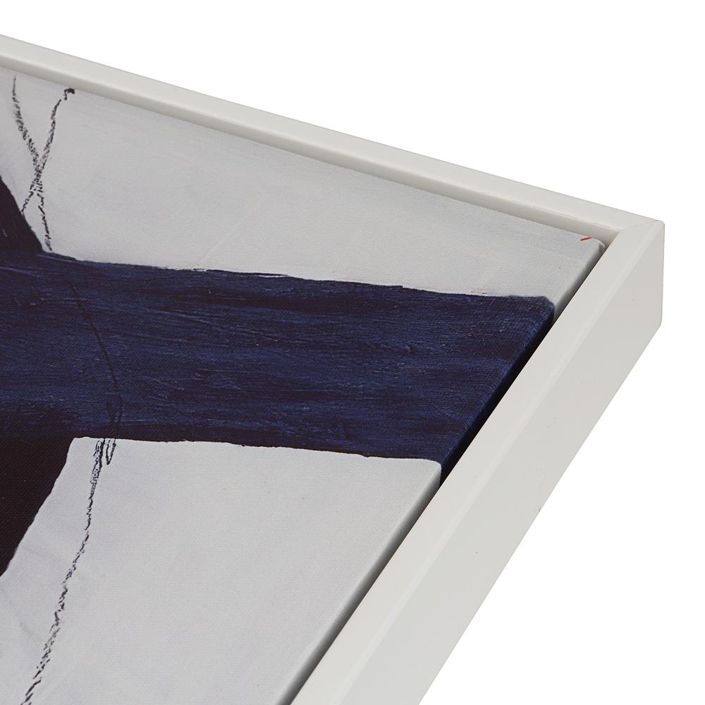 Abstract Wall Art 2 - White Frame - Set of 2 - Blue. Picture 2