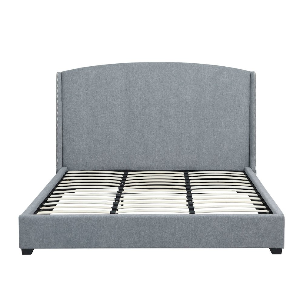 Monterey Upholstered King Bed Frame - Gray. Picture 1