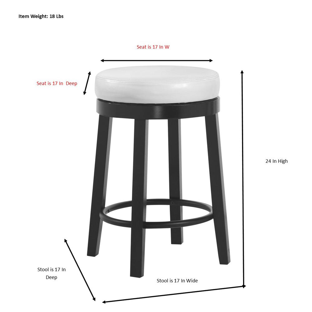 Era Swivel 24" Counter Stool - Set of 2 - Cream/Espresso. Picture 6
