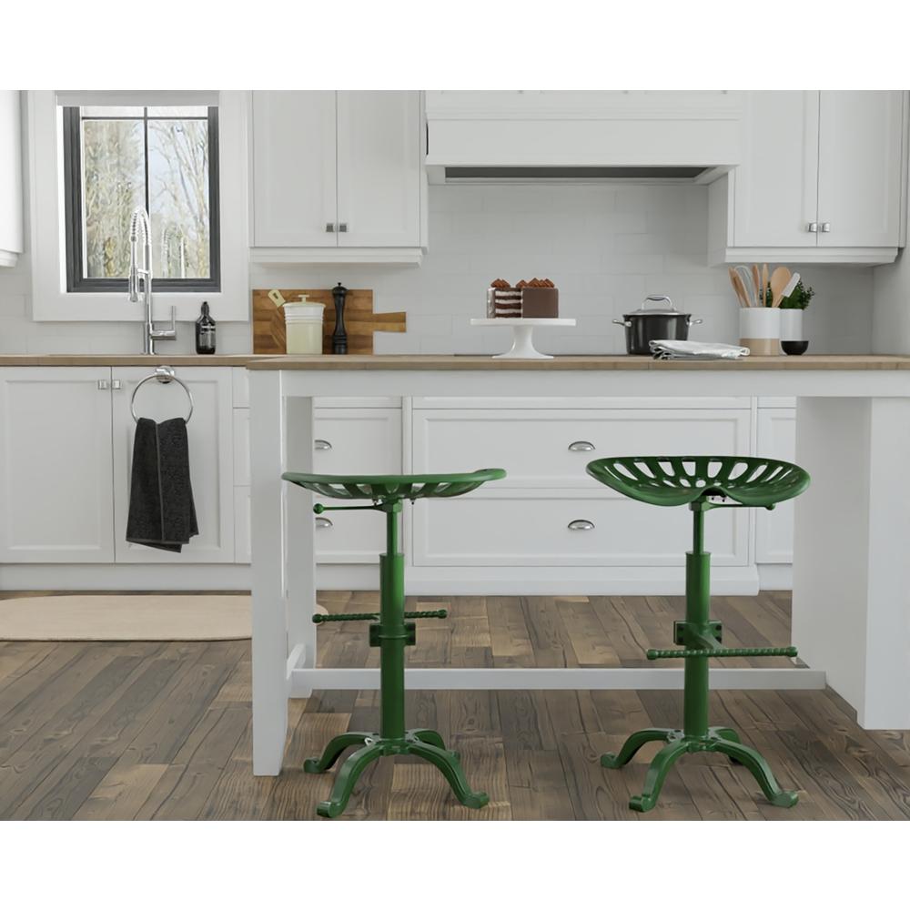 Adjustable Tractor Seat Barstool - Tractor Green. Picture 9