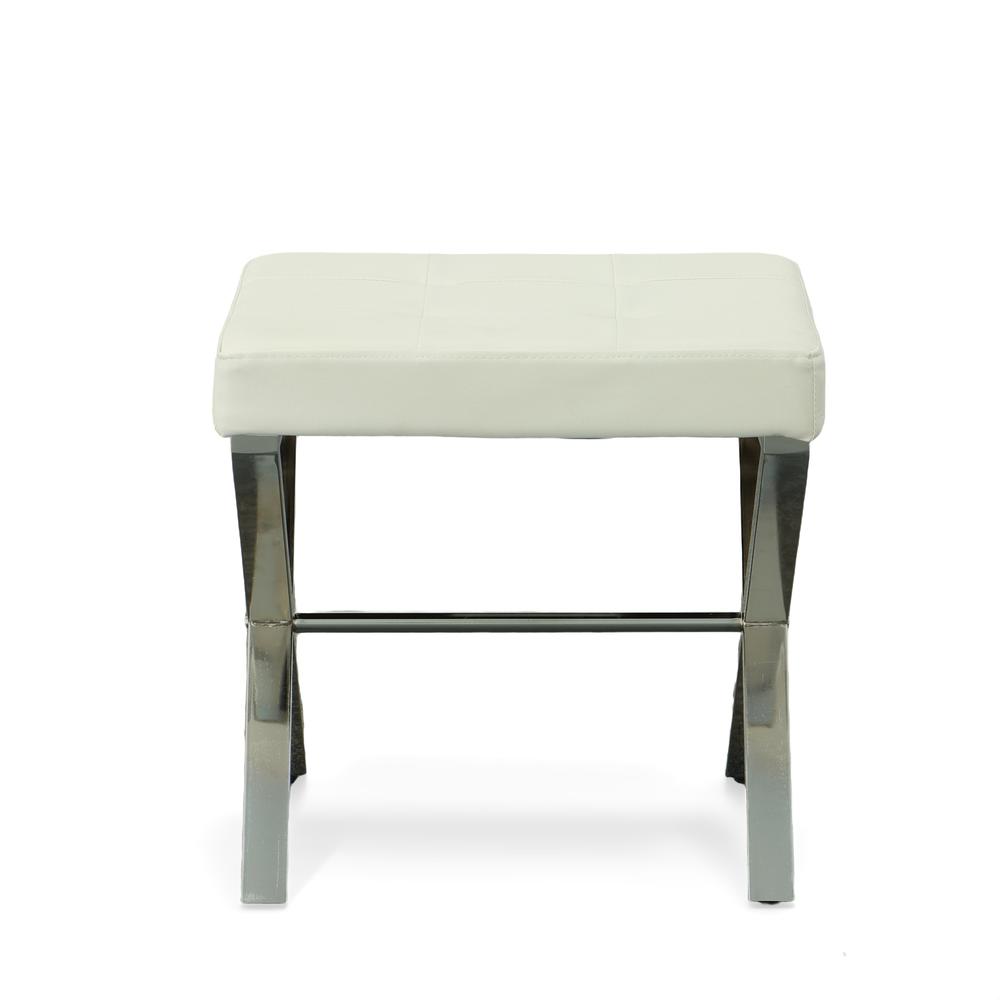 Elisabetta Vanity Bench - White/Chrome. Picture 2