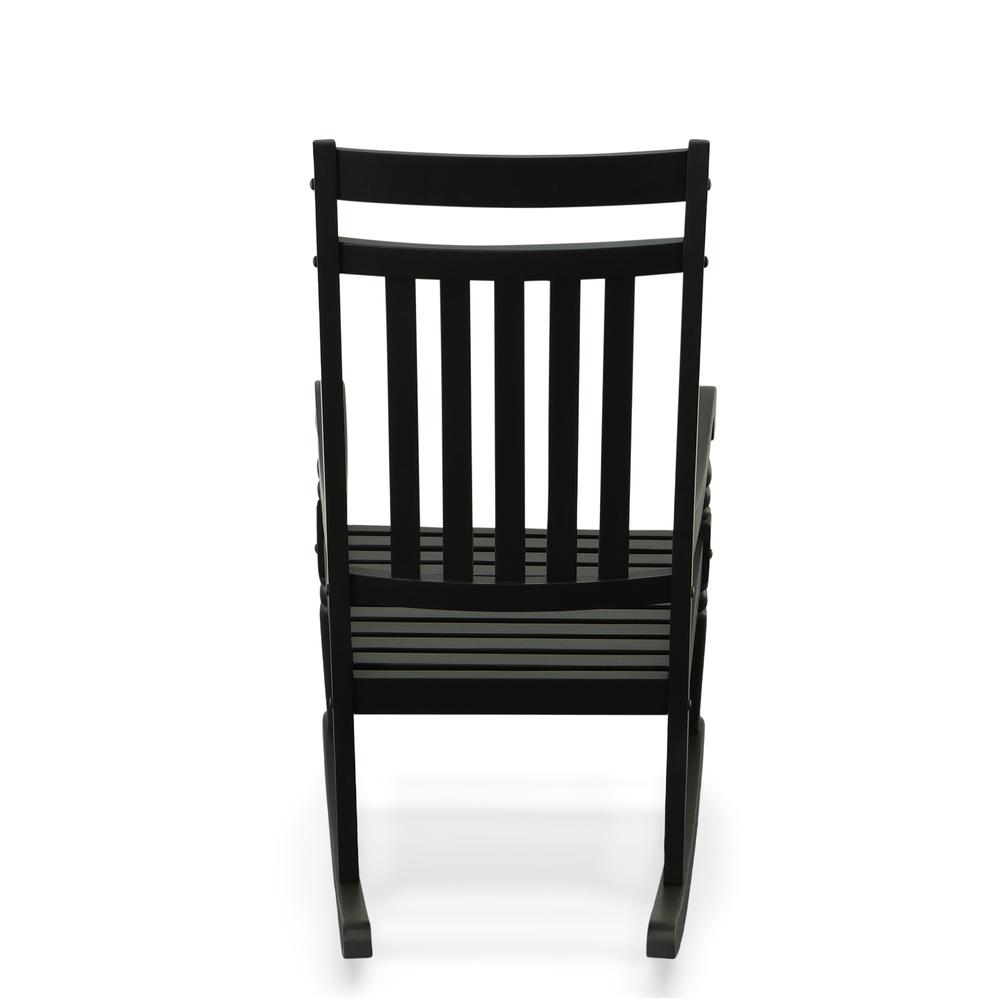 Belmont Outdoor Slat Rocker - Black. Picture 2