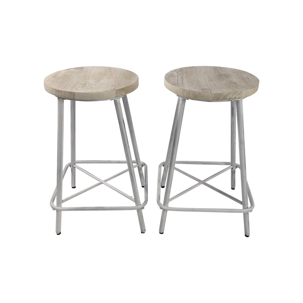 Illona 24" Counter Stool - Set of 2 - Whitewash. Picture 1