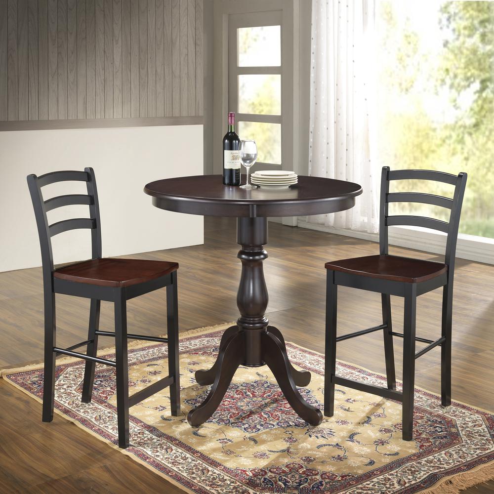 Fairview 36" Round Pedestal Bar Table - Espresso. Picture 5